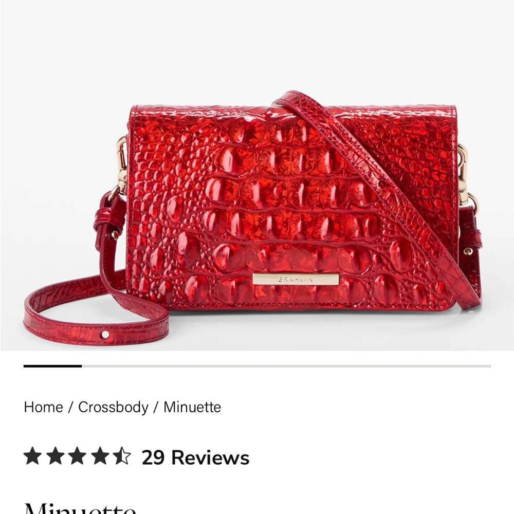 Brahmin Minuette Petite Glossy Red Crossbody Bag
